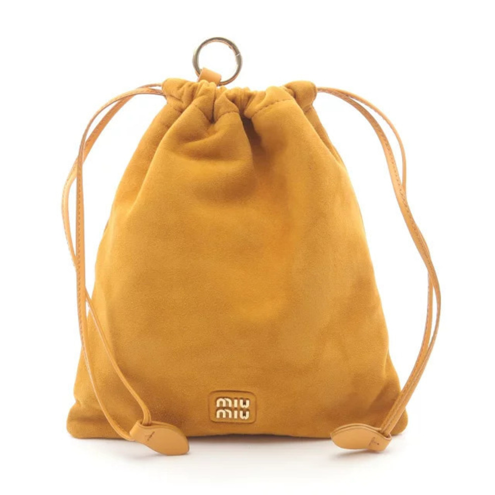 Miu Miu CAMOSCIO Pouch Clutch Bag Suede Brown
